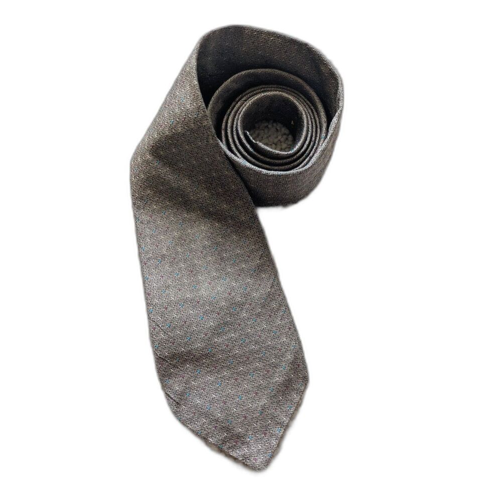 VTG Oscar de la Renta Couture Tan Patterned Men's Tie